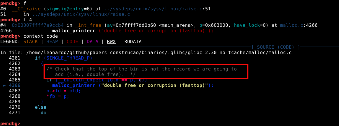 Linhas de código da mitigação