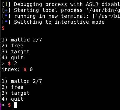 Double free no chunk A