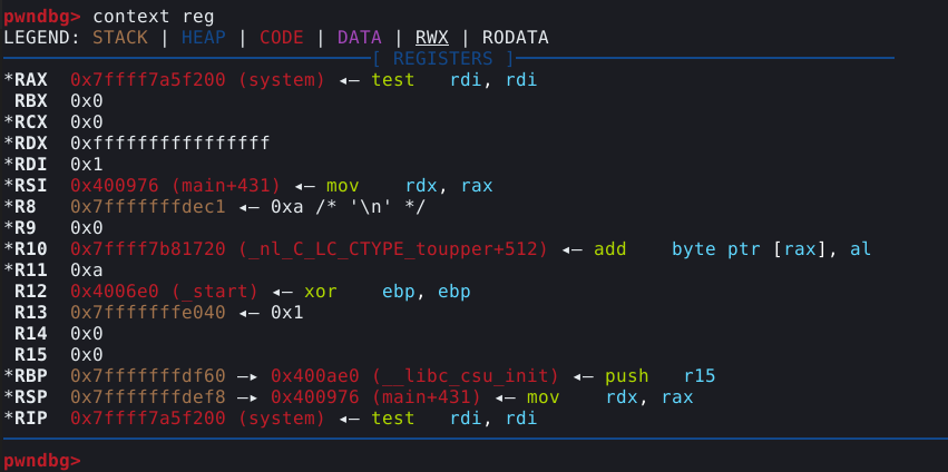 Registradores no breakpoint