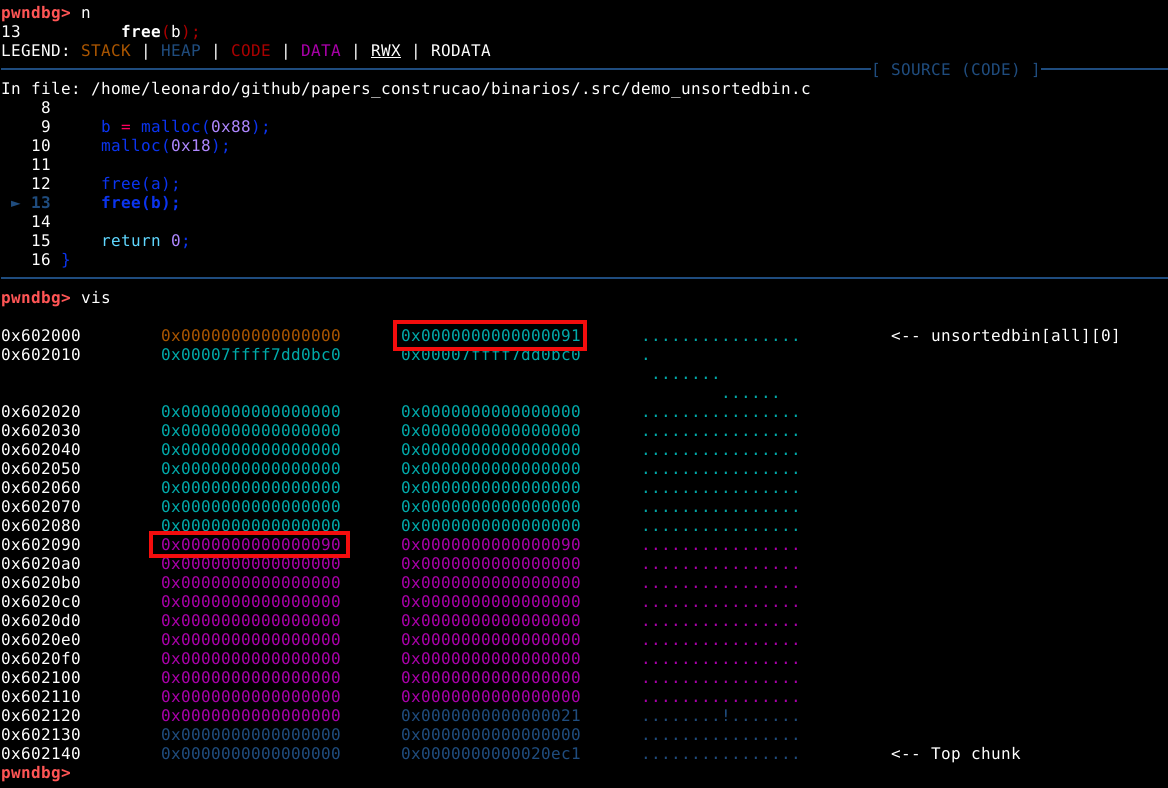 Campo prev_size adicionado