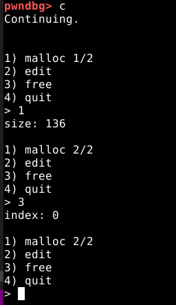 Solicitando um chunk e liberando o anterior