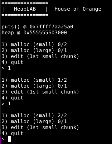 Alocando small chunks