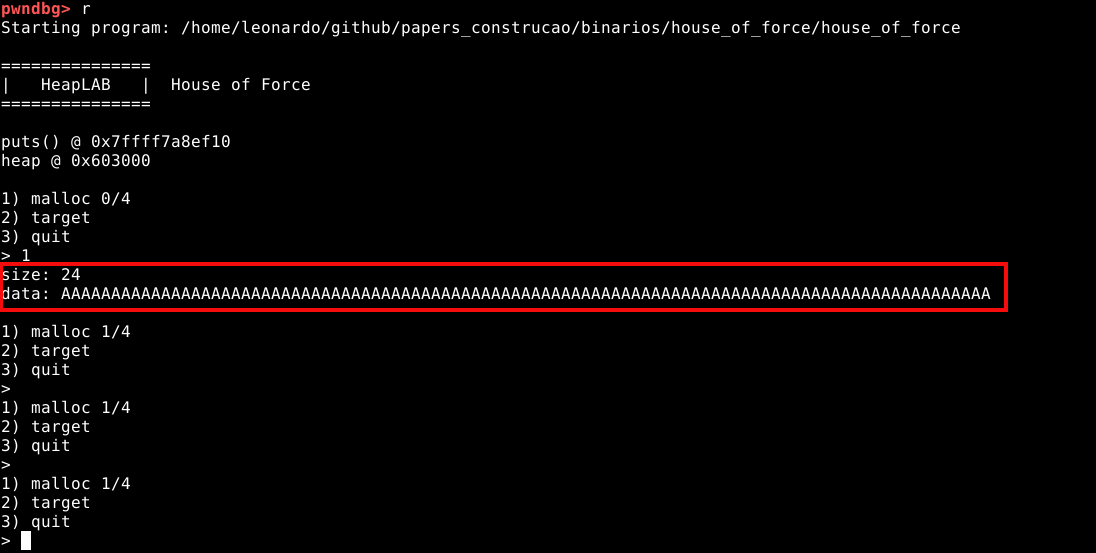 Enviando mais dados que acapacidade