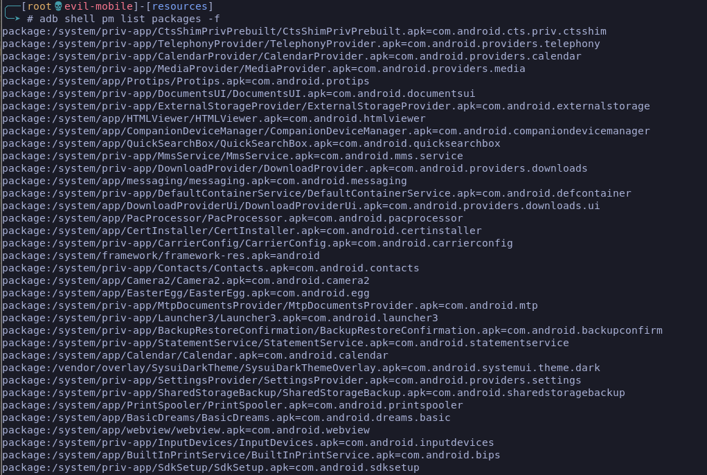 Listando pacotes com path