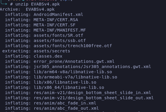 Descompactando o APK