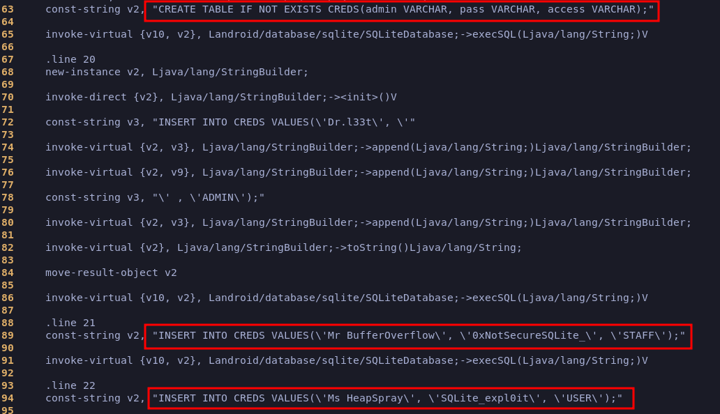 Credenciais hardcoded