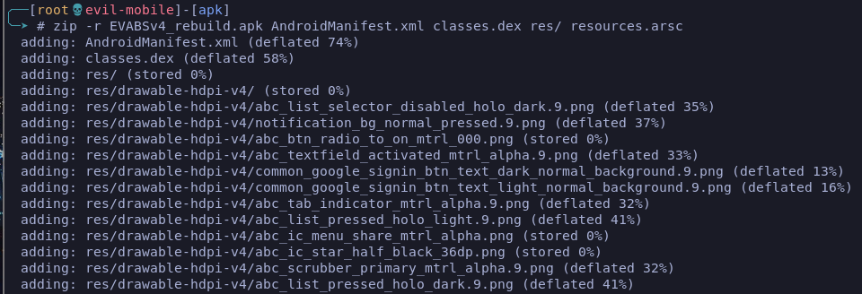 Compactando o aplicativo
