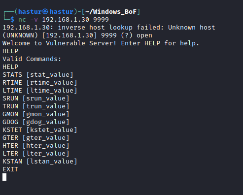 Enumaração do comando.