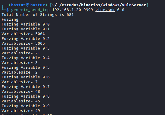 Enumaração do comando.