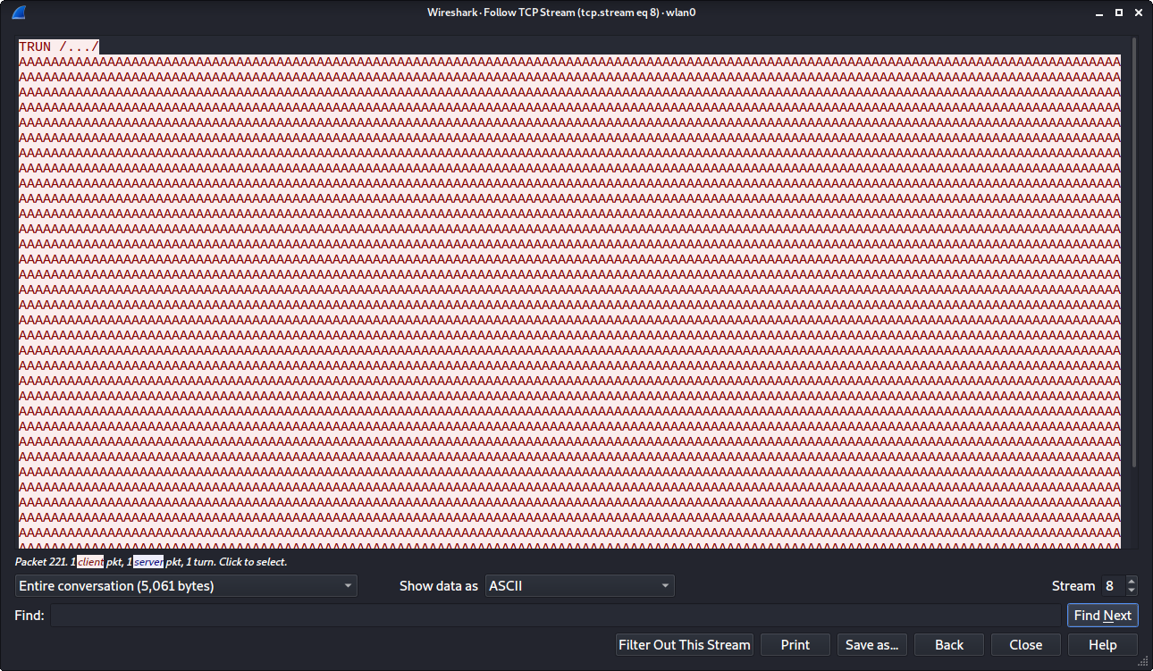 Interceptando no Wireshark.