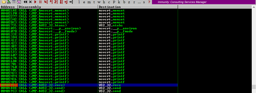 Enumaração do comando.