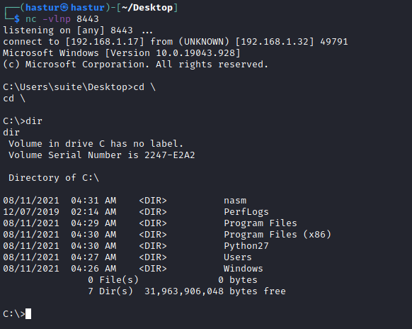 Enumaração do comando.