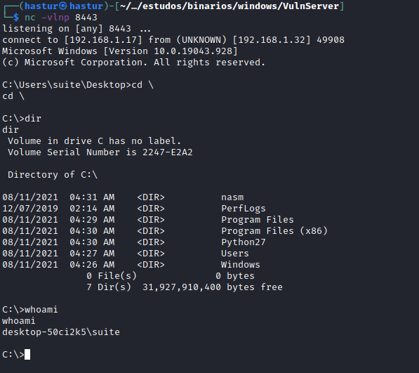 Enumaração do comando.